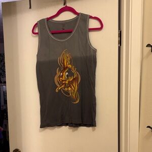 Disney Gray Tank Top with Fiery Graphic